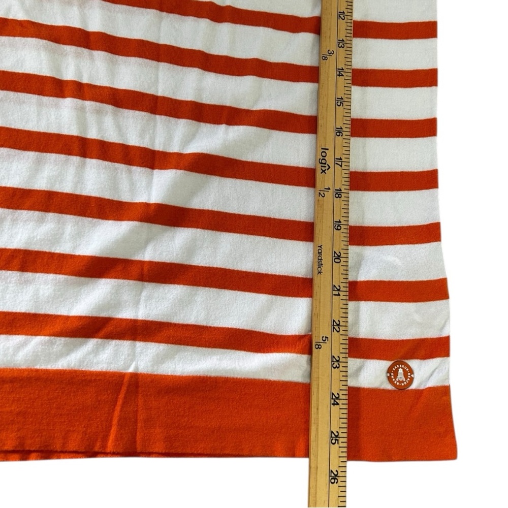 Barbour Women’s Chock Striped Knit Long Sleeve Boat Neck in Marigold Top Sz 14 - Picture 7 of 9